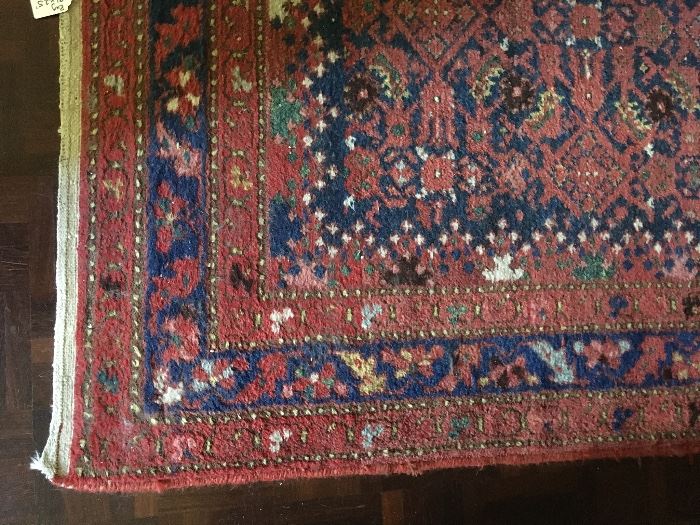 Rust and navy  9' x 2 1/2' Wool Runner from Iran