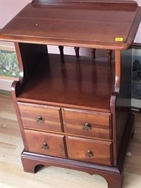 Small cherry Telephone Table with pair of drawers