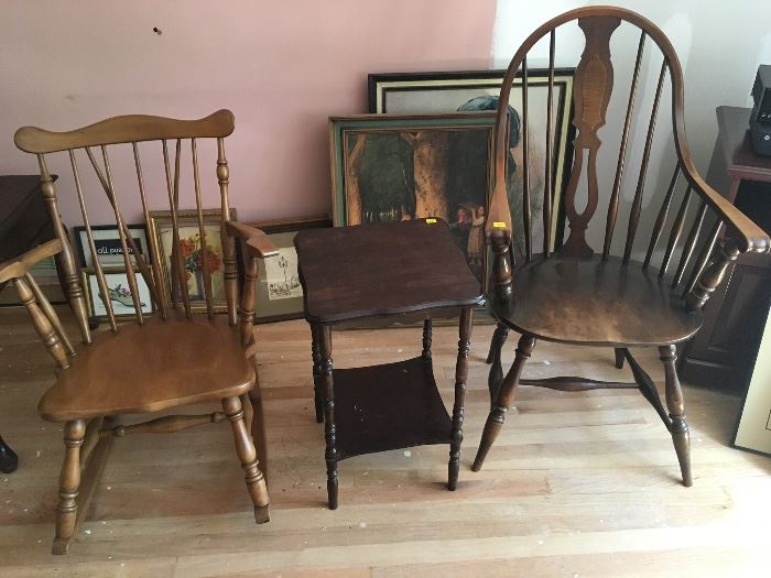 Small selection of Vintage Chairs & small Tables