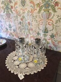 Pair of crystal Candlesticks
