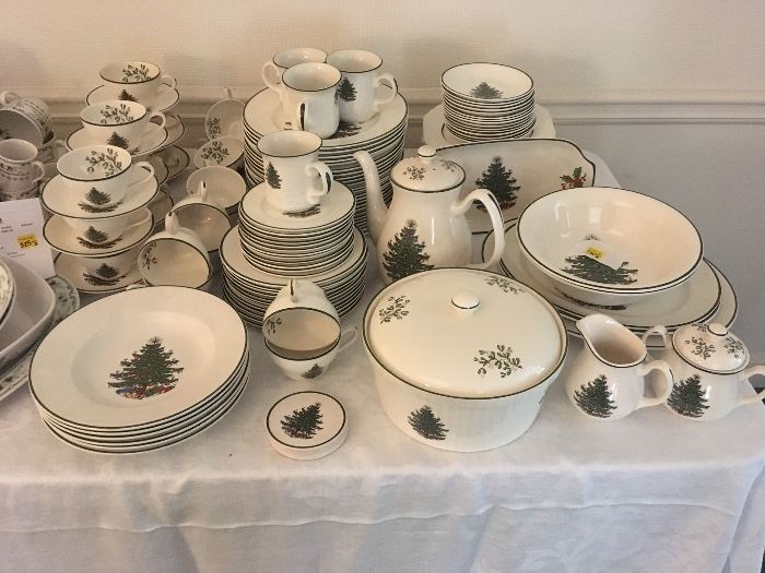 Wonderful large set of Cuthbertson Original Christmas Tree China - just in time for the Holidays!