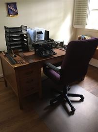 Vintage Oak Desk and comfy Office Chair