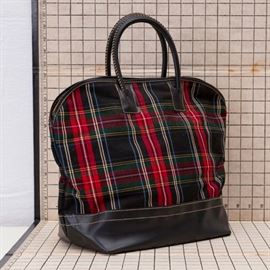 1960's Plaid Tote or Overnight Bag