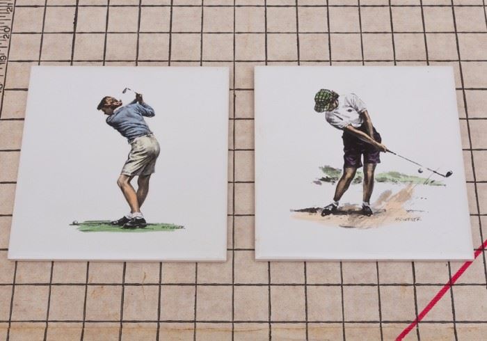 Lady Golf  Wall Tiles or Trivets