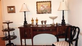 Fine turn of C. Mahogany Sideboard w/ original brass lion pulls