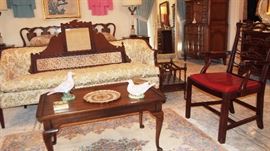 notice the magazine stand and great bamboo style floor mirror in back