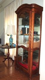 Great Lighted Display Cabinet full of vintage medical collectibles