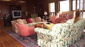 Large Living Room full of Vintage Furniture, Lamps, Art and smalls