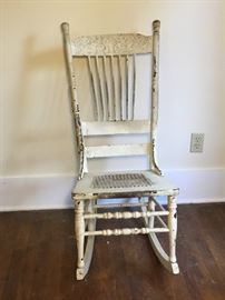 White Wood Rocking Chair https://ctbids.com/#!/description/share/51244