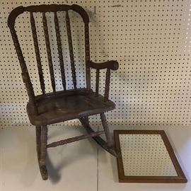 Child’s “Jenny Lind” Style Rocking Chair and Small Mirror https://ctbids.com/#!/description/share/51291