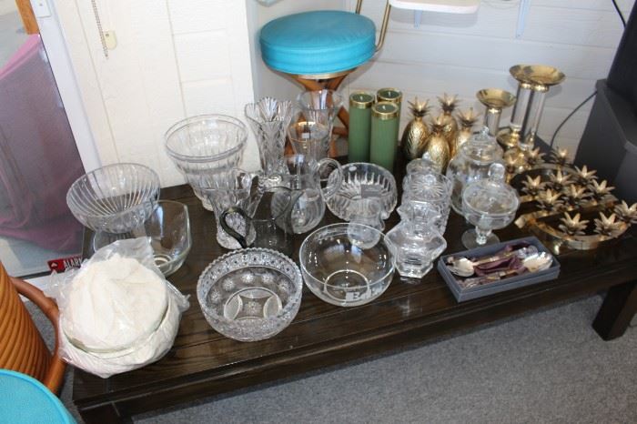 Crystal bowls and vases