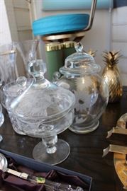 Crystal dishes, vases, pots