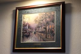 Thomas Kinkade print, custom framed