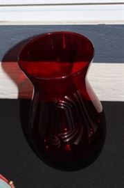 Red Crystal vase