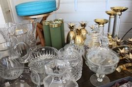 Crystal and brass pieces