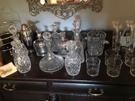 Crystal bar were including Waterford and other