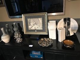 A collection of mid century decorative items