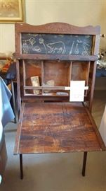 Antique Chalkboard desk with scroll