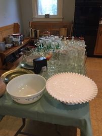 Assorted Glassware and Serving Bowls, kitchen benches