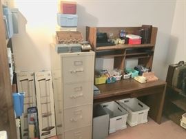 METAL FILING CABINETS, OFFICE DESK, OFFICE SUPPLIES.