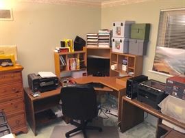 OFFICE DESK, WIRELESS PRINTERS, OFFICE CHAIR
