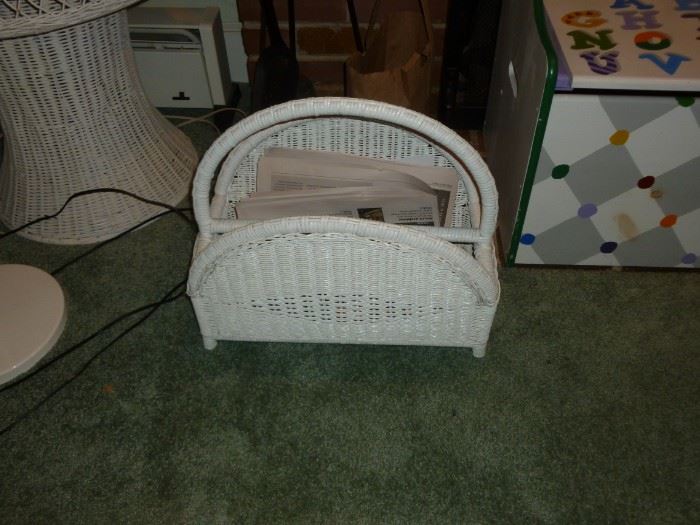 Wicker magazine rack