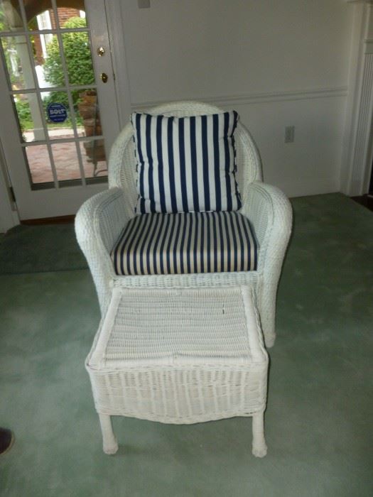 Another wicker chair & ottoman