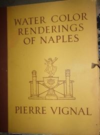 Water Color Renderings of Naples illustrated by Pierre Vignal with tissue guarded watercolor plates