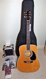 Esteban's guitar with case, amp & lessons