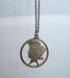 Cut Out Silver Dollar necklace