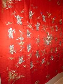 Silk embroidered material 