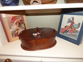 Antique wooden sewing box