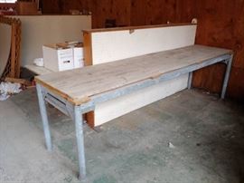Heavy Duty Metal Base 10 Wood Top Work Bench