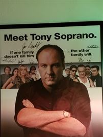 The Sopranos Charity Auction Movie Poster signed by James Gandolfini and the cast