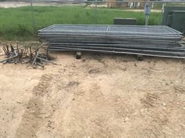 temporary fence panels, 15 foot long each