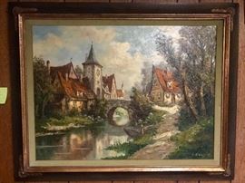 Wladimir Grechow, artist. Large oil on canvas 