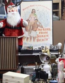Vintage Santa and Movie Poster with one of Ronald Reagan's greatest hits
