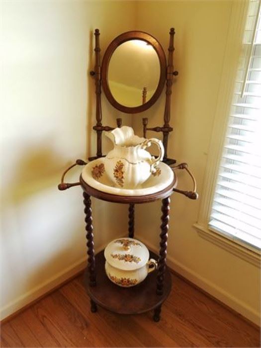 Wash Stand w/Bowl,Pitcher, Chamber Pot: http://www.ctonlineauctions.com/detail.asp?id=761994