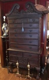 beautiful carved highboy