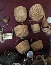 large collection of baskets, some split oak