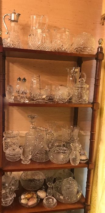 lots of Waterford and cut glass