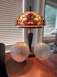 Leaded glass lamps and globes