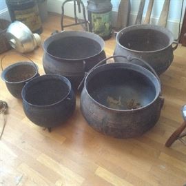 19th Century Cast Iron Cooking Pots 