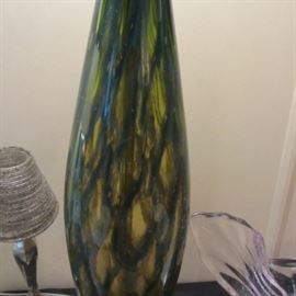 HANDBLOWN ART GLASS LAMP BY STONEGATE.  SIGNED BY THE ARTIST CHRIS SCARBOROUGH