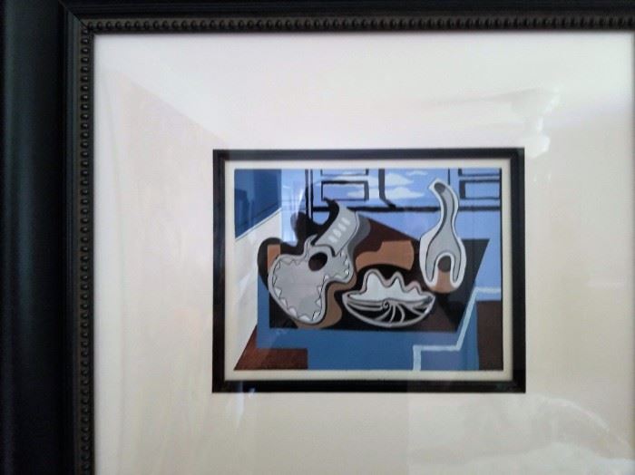 small abstract/ matted and framed