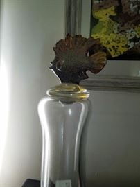 "Fish Head" blown glass-top