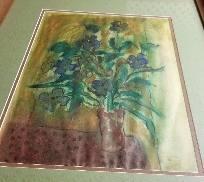 framed floral watercolor