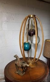 wood glass bulb lamp