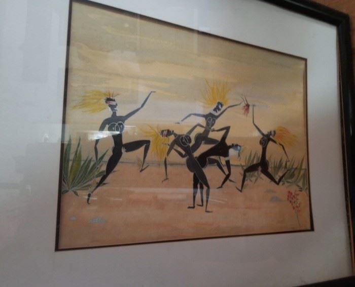 primitive dancer print framed