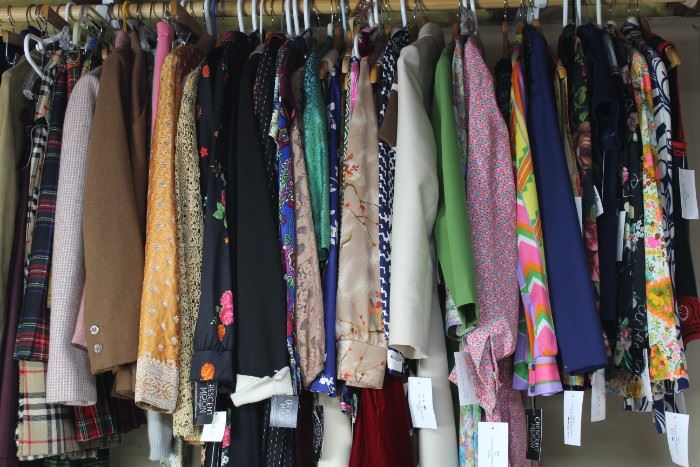 60's and 70's wool skirts, dresses, blouses